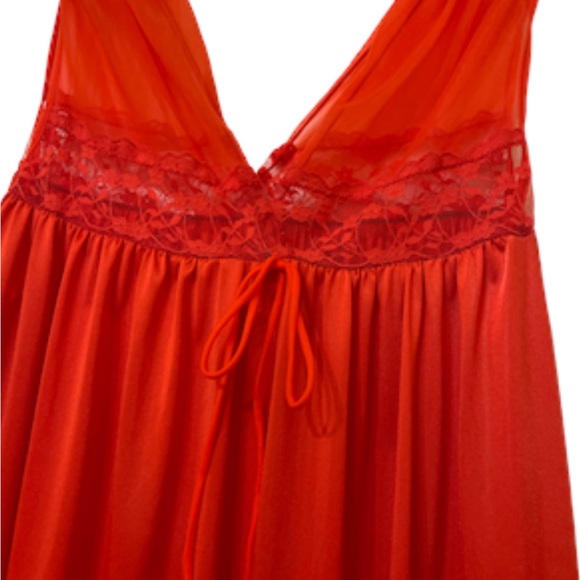 Vintage Jenelle of California Red  Nylon Peignoir Set Hollywood Style - Picture 6 of 6